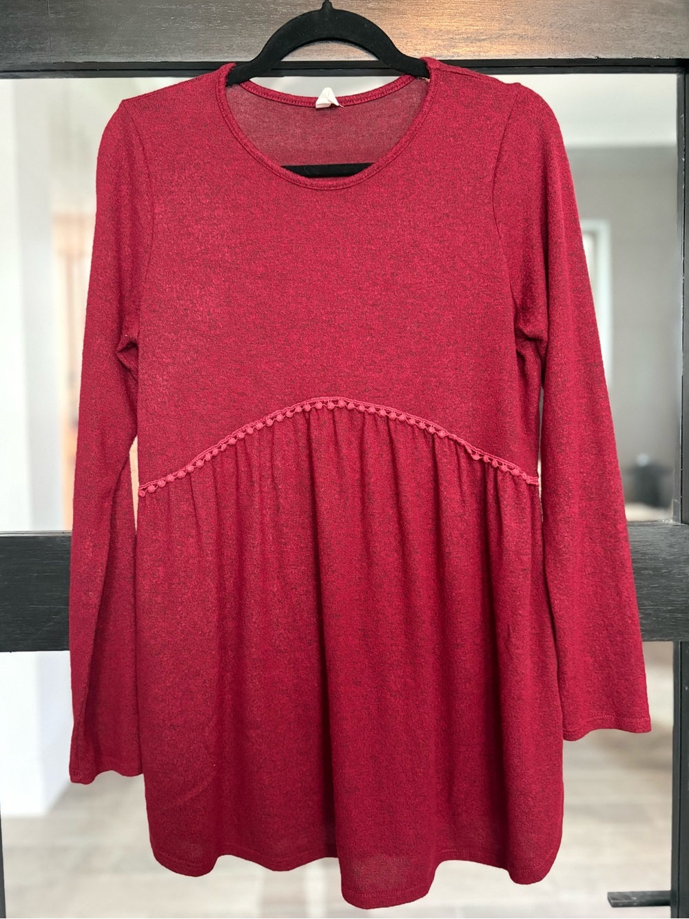 PinkBlush Maternity Burgundy Maroon Red Babydoll Tunic Top Pregnancy Small